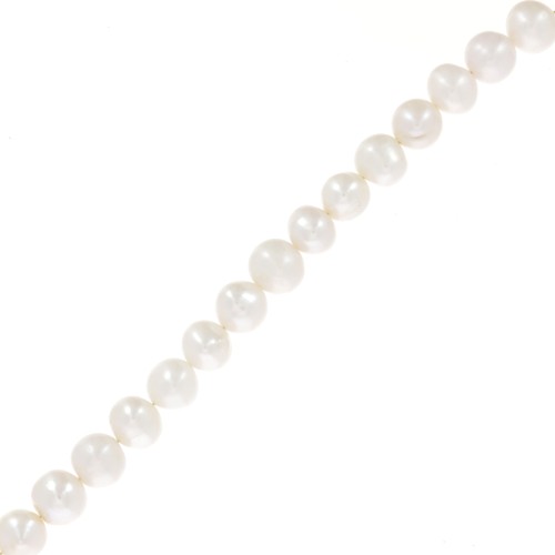 Perles d'eau douce baroques irrégulières 9 mm - Grade A Blanc x4