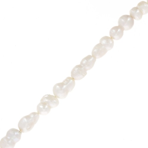 Perles d'eau douce baroques irrégulières 18x10 mm - Grade AA Blanc x4