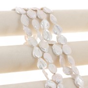 Perle d'eau douce irrégulière - palet rond 21 mm - Grade AA+ Blanc x1