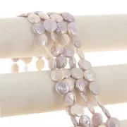 Perle d'eau douce irrégulière - palet rond 16.5 mm - Grade AA+ Rose nacré x1