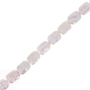 Perle d'eau douce rectangle irrégulière 20x15 mm - Grade AA Blanc irisé x1|raw }}