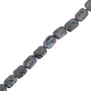 Perle d'eau douce rectangle irrégulière 18x14 mm teintée - Grade AA Noir nacré