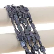 Perle d'eau douce rectangle irrégulière 18x14 mm teintée - Grade AA Noir nacré