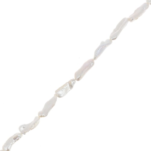 Perle d'eau douce Biwa irrégulière 19 mm à 22 mm - Grade AA Blanc x1