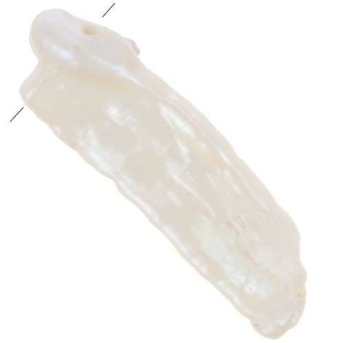 Perles d'eau douce Biwa irrégulières 17 mm à 22 mm - Grade AA Blanc x6