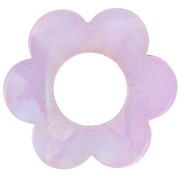 Pendentif fleur 18 mm en acétate - Lilas nacré x1|raw }}
