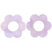Pendentif fleur 18 mm en acétate - Lilas nacré x1