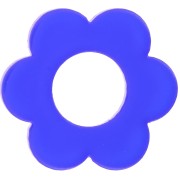 Pendentif fleur 18 mm en acrylique transparente - Bleu roi x1