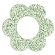 Pendentif fleur 18 mm en acrylique - Pailleté vert mousse x1|raw }}