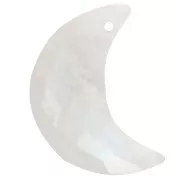 Pendentif demi-lune facetté 20.5x14 mm en pierre gemme - Pierre de lune x1