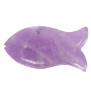 Pendentif poisson 21x11 mm en pierre gemme - Amethyste x1