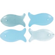 Pendentif poisson 21x11 mm en pierre gemme - Calcédoine bleue x1