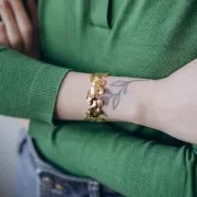 Bracelet jonc papillon réglable 17x160 mm Acier inoxydable 304L Doré x1