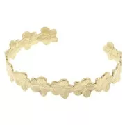 Bracelet jonc Fleur - réglable 13x160 mm Acier inoxydable 304L Doré x1