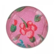 Cabochon fleuri 18 mm Rose
