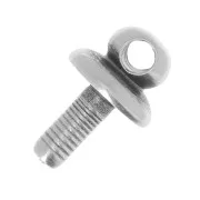 Embout avec anneau pour cordon creux 4 mm - Placage Argent fin vieilli x1