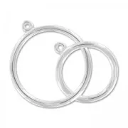Intercalaire Double cercles 2 anneaux 36 mm en Argent 925