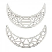 Intercalaires torques 64x19/64x17 mm Placage Argent fin vieilli x2