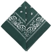 Bandana 100% coton - motif Cachemire - Vert sapin x1