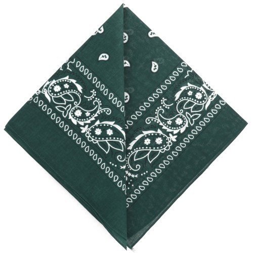 Bandana 100% coton - motif Cachemire - Vert sapin x1