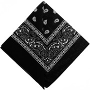Bandana 100% coton - motif Cachemire - Noir x1