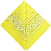 Bandana 100% coton - motif Cachemire - Jaune citron x1