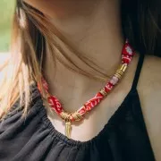 Bandana 100% coton - motif Cachemire - Jaune citron x1