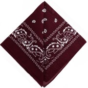 Bandana 100% coton - motif Cachemire - Bordeaux x1|raw }}