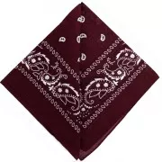Bandana 100% coton - motif Cachemire - Bordeaux x1