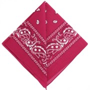 Bandana 100% coton - motif Cachemire - Fuchsia x1