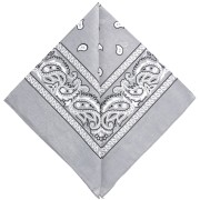 Bandana 100% coton - motif Cachemire - Gris clair x1