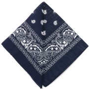 Bandana 100% coton - motif Cachemire - Bleu Marine x1