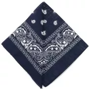 Bandana 100% coton - motif Cachemire - Bleu Marine x1