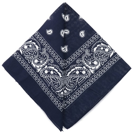 Bandana 100% coton - motif Cachemire - Bleu Marine x1