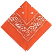 Bandana 100% coton - motif Cachemire - Orange x1|raw }}