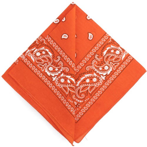 Bandana 100% coton - motif Cachemire - Orange x1