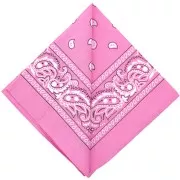Bandana 100% coton - motif Cachemire - Rose x1