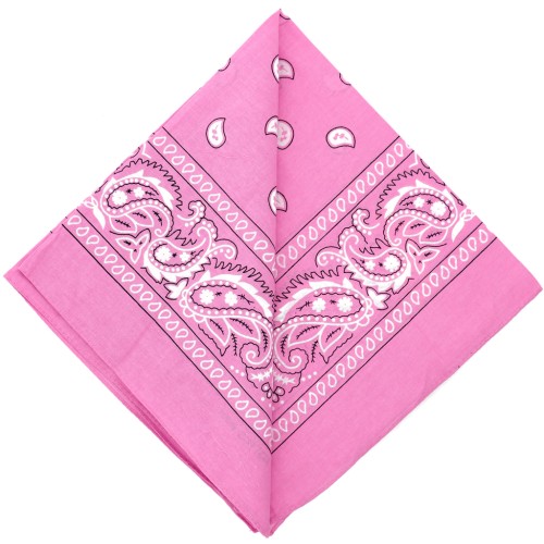 Bandana 100% coton - motif Cachemire - Rose x1