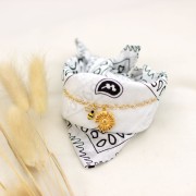 Bandana 100% coton - motif Cachemire - Rose x1