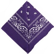 Bandana 100% coton - motif Cachemire - Violet foncé x1