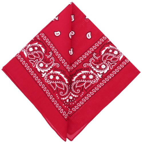 Bandana 100% coton - motif Cachemire - Rouge x1