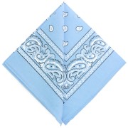 Bandana 100% coton - motif Cachemire - Bleu ciel x1