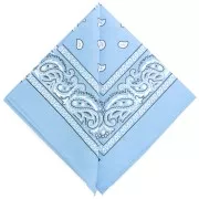 Bandana 100% coton - motif Cachemire - Bleu ciel x1
