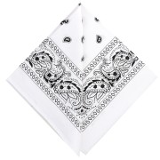 Bandana 100% coton - motif Cachemire - Blanc x1|raw }}
