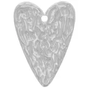 Pendentif coeur martelé 34x24 mm - Acier inoxydable 304L x1