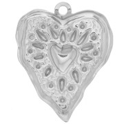 Pendentif coeur irrégulier 36x29 mm - Acier inoxydable 304L x1