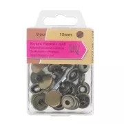 Boutons pressions et outil de pose 15 mm bronze x8