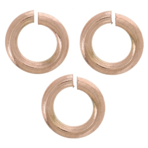 Anneaux ouverts 5x1 mm - Fabrication Européenne - Acier inox 316L Doré Rose x10