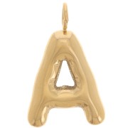 Pendentif lettre alphabet ballon 23x14 mm - A - Acier inoxydable 304L Doré x1