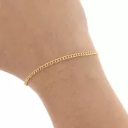 Chaîne maille gourmette 2,3 mm Doré à l'or fin x1m